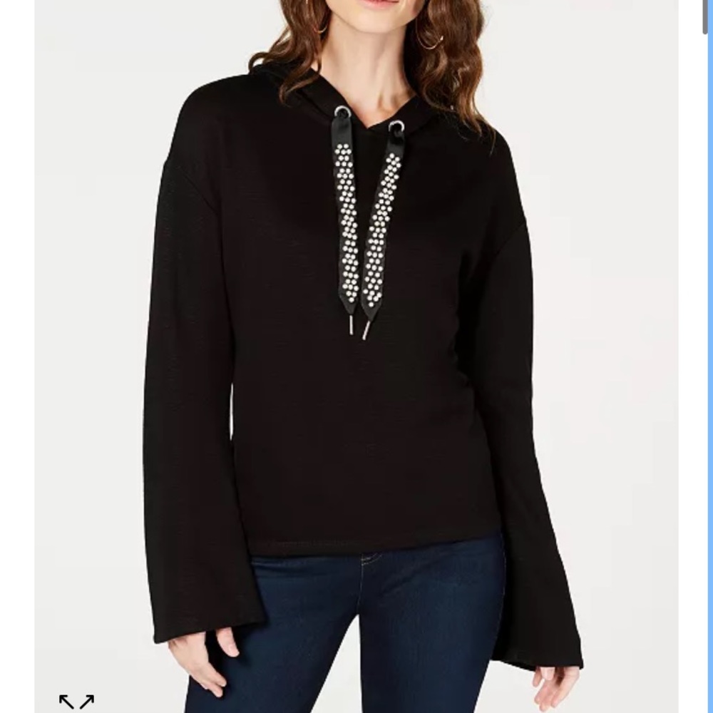 INC Black Bell Sleeve Hoodie